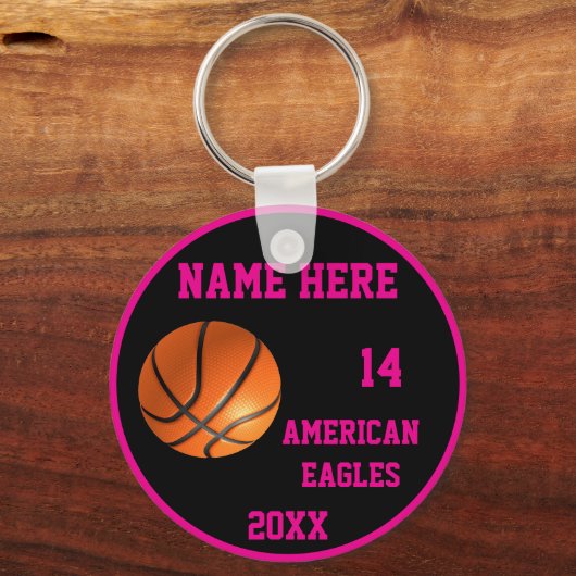 Benutzerdefinierte Basketball-Girl-Schlüsselanhäng Schlüsselanhänger (Rückseite)