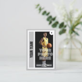 Benutzerdefinierte Basketball-Handelskarte - Grau Telefonnummerkarte (Stehend Vorderseite)