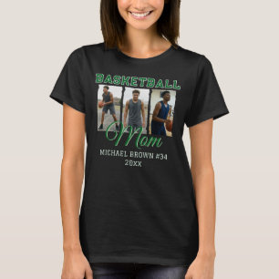 Benutzerdefinierte Basketball-Mom 3-Foto-Collage N T-Shirt