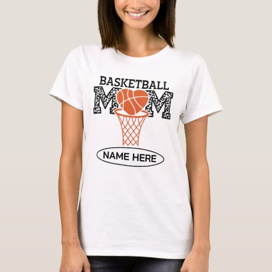 Benutzerdefinierte Basketball-Mutter  T-Shirt (Vorderseite)