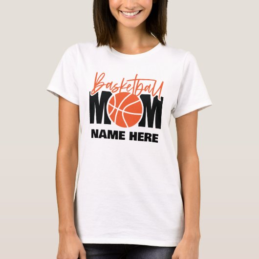 Benutzerdefinierte Basketball-Mutter  T-Shirt (Vorderseite)