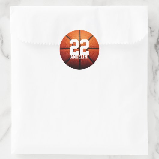 Benutzerdefinierte Basketballnummern Runder Aufkleber (Tasche)