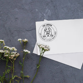 Benutzerdefinierte Basset-Hund-Rücksendeadresse Gummistempel