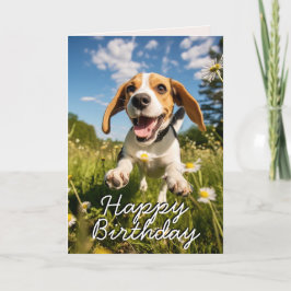 Benutzerdefinierte Beagle Happy Birthday Card Dankeskarte