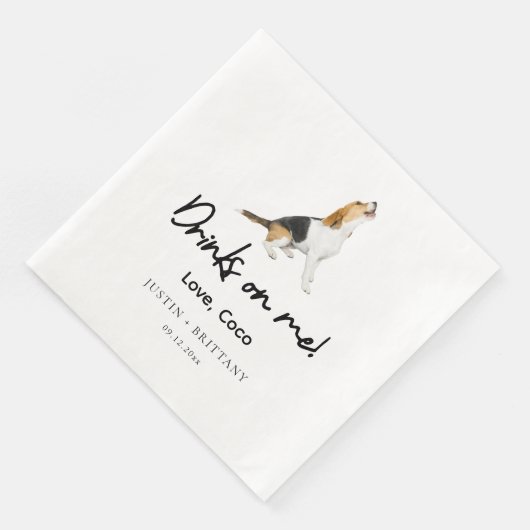 Benutzerdefinierte Beagle-Hochzeit  Serviette (Ecke)
