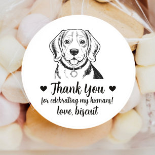 Benutzerdefinierte Beagle-Hund-Hochzeitsgeschenk-A Runder Aufkleber