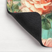 Benutzerdefinierte bedruckte Türkis-Rose Mousepad (Ecke)