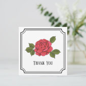 Benutzerdefinierte Beerdigung Dankeskarte mit Rose (Stehend Vorderseite)