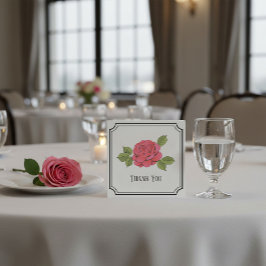 Benutzerdefinierte Beerdigung Dankeskarte mit Rose