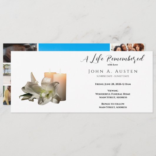 Benutzerdefinierte Beerdigungskarte - Flachkarte (Vorne/Hinten)