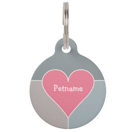 Benutzerdefinierte Begleitertags im Herzmuster Tiermarke