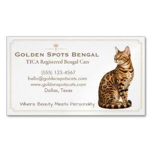 Benutzerdefinierte Bengal Katze Cattery Magnet Ges
