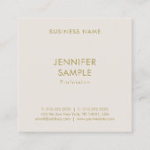 Benutzerdefinierte Berufliche Elegant-Einfache Vor Quadratische Visitenkarte (Rückseite)