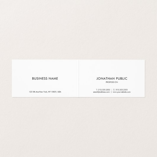 Benutzerdefinierte Berufliche Elegant-Vorlage Mode Visitenkarten (Innenseite Aufgefaltet)