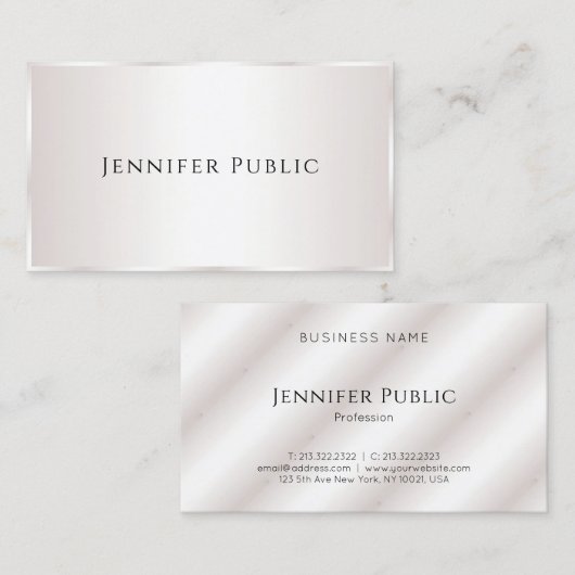 Benutzerdefinierte Berufliche moderne Elegant-Vorl Visitenkarte (Vorne/Hinten)