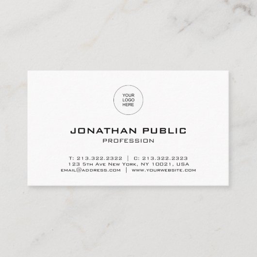 Benutzerdefinierte Berufliche moderne Elegant-Vorl Visitenkarte (Vorderseite)