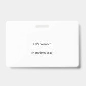 Benutzerdefinierte Berufliche oder persönliche Kon Ausweis (Rückseite)