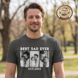Benutzerdefinierte Best Dad Ever Foto-Collage EST  T-Shirt
