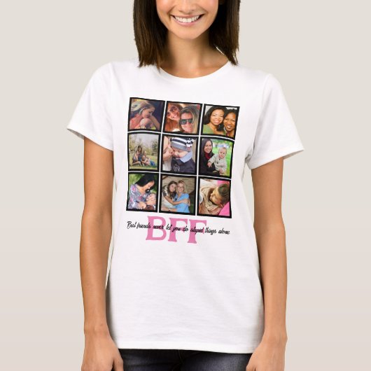 Benutzerdefinierte beste Freunde für immer b f 9 F T-Shirt (Vorderseite)