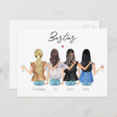 Benutzerdefinierte beste Freunde personalisiertes Feiertagspostkarte (Vorne/Hinten)