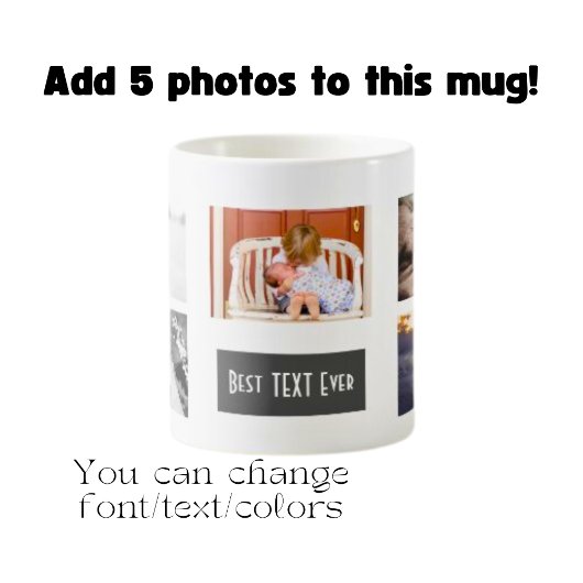 Benutzerdefinierte beste (IHR TEXT) jemals Collage Kaffeetasse