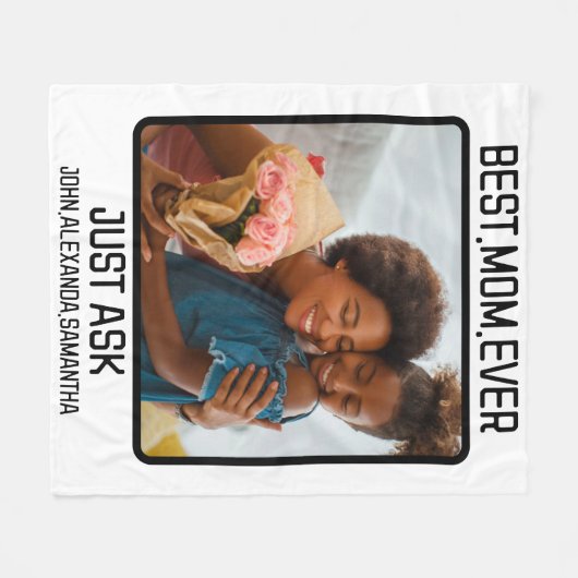 Benutzerdefinierte beste Mama je nur Foto Gefragt Fleecedecke (Vorderseite (Horizontal))