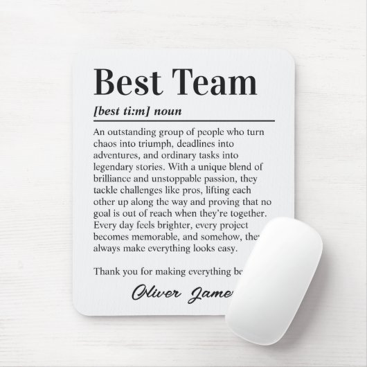 Benutzerdefinierte beste Teamdefinition Büro Mousepad (Mit Mouse)