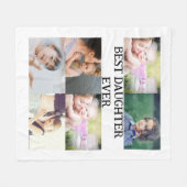 Benutzerdefinierte Beste Tochter je 6 Foto Collage Fleecedecke (Vorderseite (Horizontal))