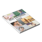 Benutzerdefinierte Beste Tochter je 6 Foto Collage Notizblock (angewinkelt)