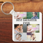 Benutzerdefinierte Beste Tochter je 6 Foto Collage Schlüsselanhänger (Vorderseite)