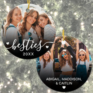 Benutzerdefinierte besten Freunde zwei Foto Keramik Ornament