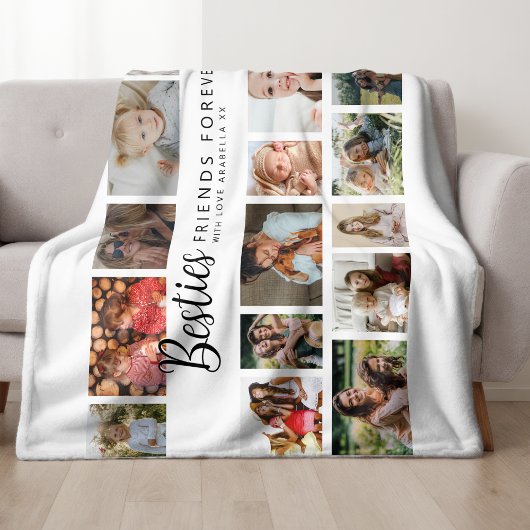 Benutzerdefinierte Besties 18 Foto-Collage Fleecedecke