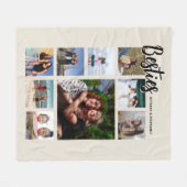 Benutzerdefinierte Besties-Foto-Cream-Collage Fleecedecke (Vorderseite (Horizontal))