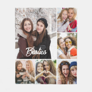 Benutzerdefinierte "Besties" Fotocollage Fleecedecke