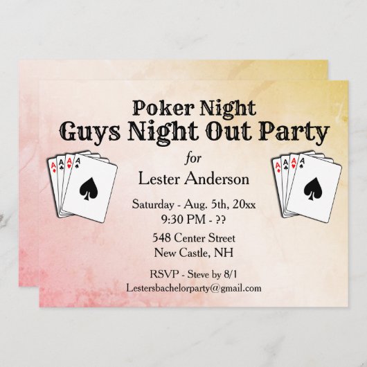 Benutzerdefinierte Bezeichnung Poker Night Party E Einladung (Vorne/Hinten)