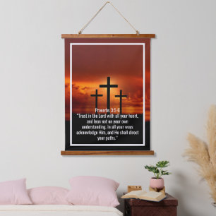 Benutzerdefinierte Bibelverse Zitate und personali Wandteppich Mit Holzrahmen