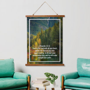 Benutzerdefinierte Bibelverse Zitate und personali Wandteppich Mit Holzrahmen