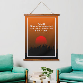 Benutzerdefinierte Bibelverse Zitate und personali Wandteppich Mit Holzrahmen