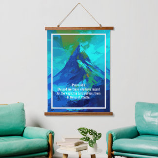 Benutzerdefinierte Bibelverse Zitate und personali Wandteppich Mit Holzrahmen