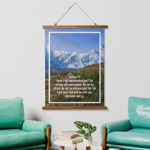 Benutzerdefinierte Bibelverse Zitate und personali Wandteppich Mit Holzrahmen