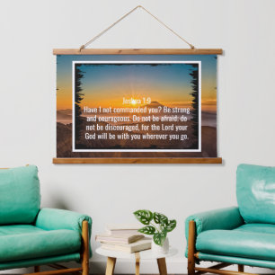 Benutzerdefinierte Bibelverse Zitate und personali Wandteppich Mit Holzrahmen