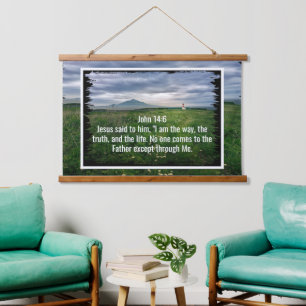 Benutzerdefinierte Bibelverse Zitate und personali Wandteppich Mit Holzrahmen