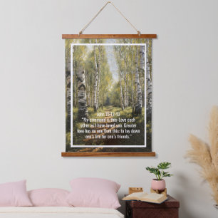 Benutzerdefinierte Bibelverse Zitate und personali Wandteppich Mit Holzrahmen