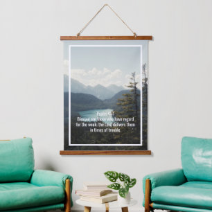 Benutzerdefinierte Bibelverse Zitate und personali Wandteppich Mit Holzrahmen