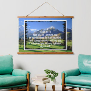 Benutzerdefinierte Bibelverse Zitate und personali Wandteppich Mit Holzrahmen