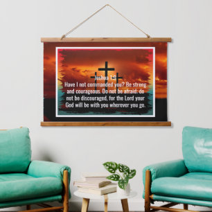 Benutzerdefinierte Bibelverse Zitate und personali Wandteppich Mit Holzrahmen