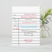 Benutzerdefinierte Bibliothek Checkout-Karte Gebur Einladung (Stehend Vorderseite)