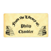 Benutzerdefinierte "Bibliothek" Vintager Buchkunst (Vorne)