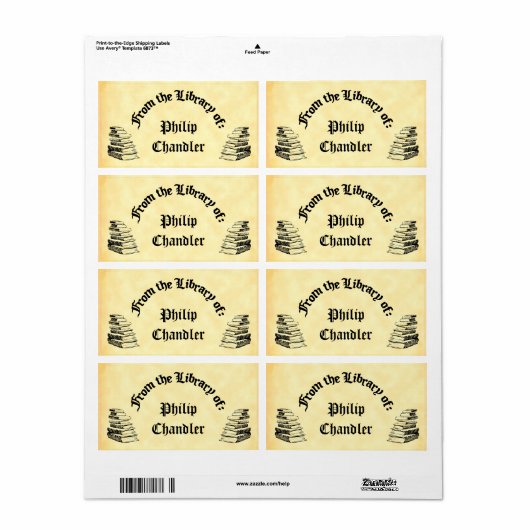 Benutzerdefinierte "Bibliothek" Vintager Buchkunst (Vorne)