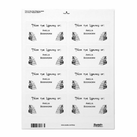 Benutzerdefinierte "Bibliothek" Vintager Kunstzeic (Vorne)